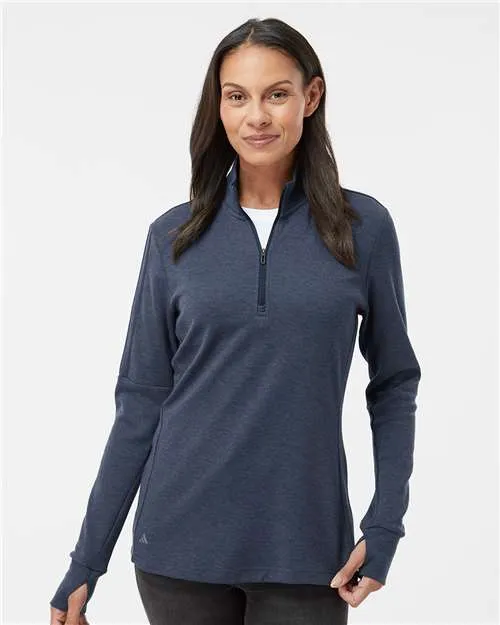 Adidas A555 Women's 3-Stripes Quarter-Zip Sweater