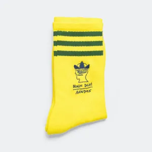Adidas Clothing Crew Sock x Brain Dead - Yellow/Collegiate Navy