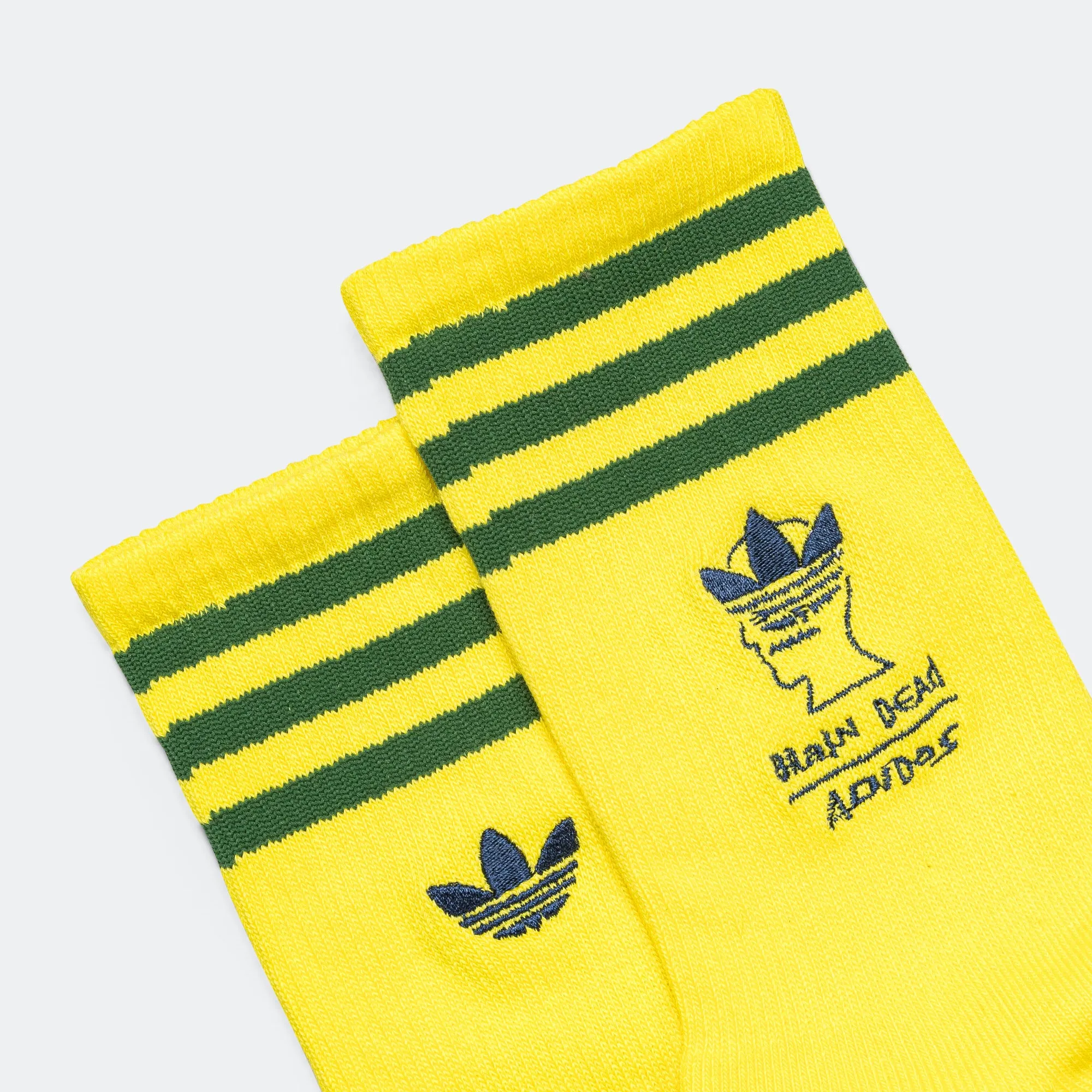 Adidas Clothing Crew Sock x Brain Dead - Yellow/Collegiate Navy