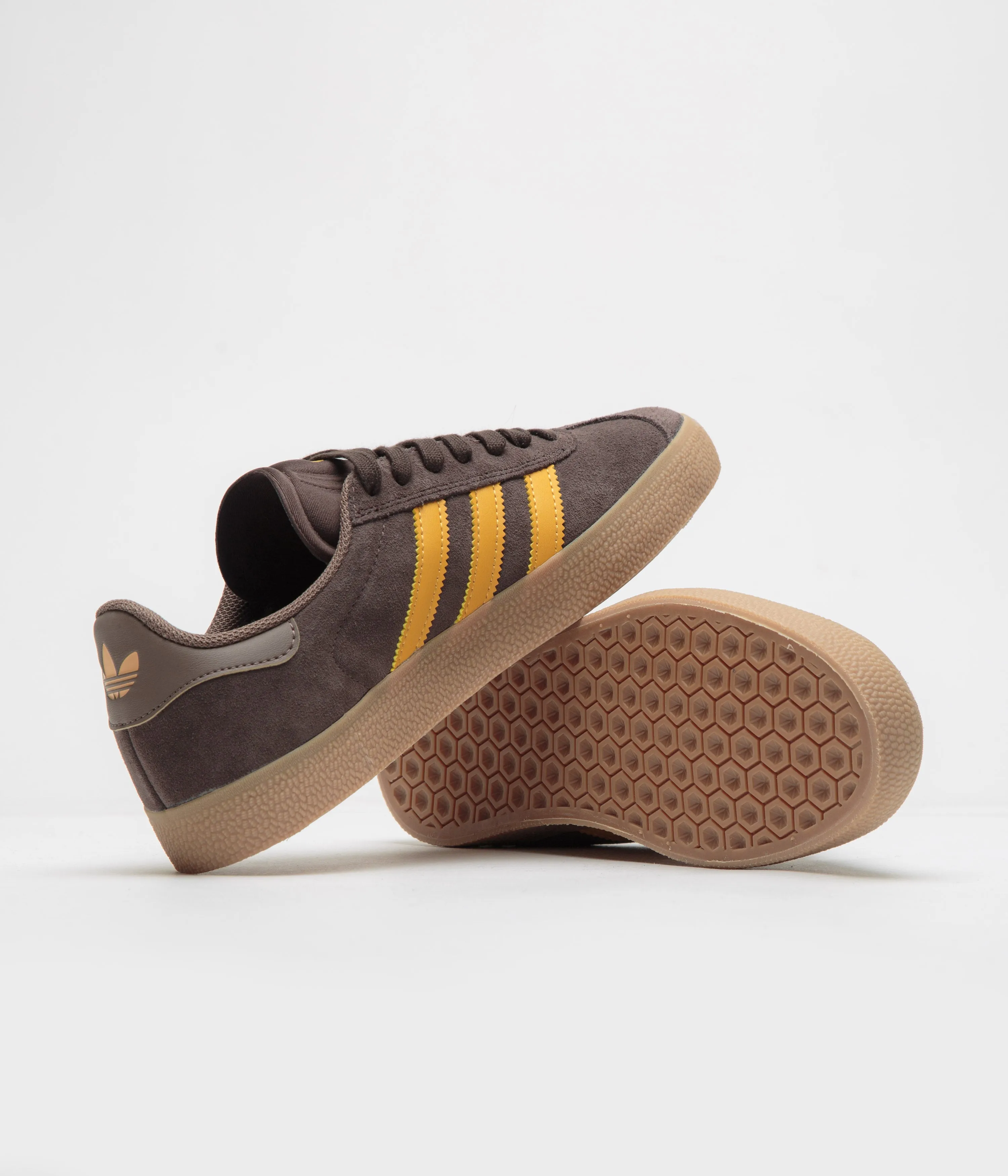 Adidas Gazelle ADV Shoes - Dark Brown / Preloved Yellow / Earth Strata Adidas