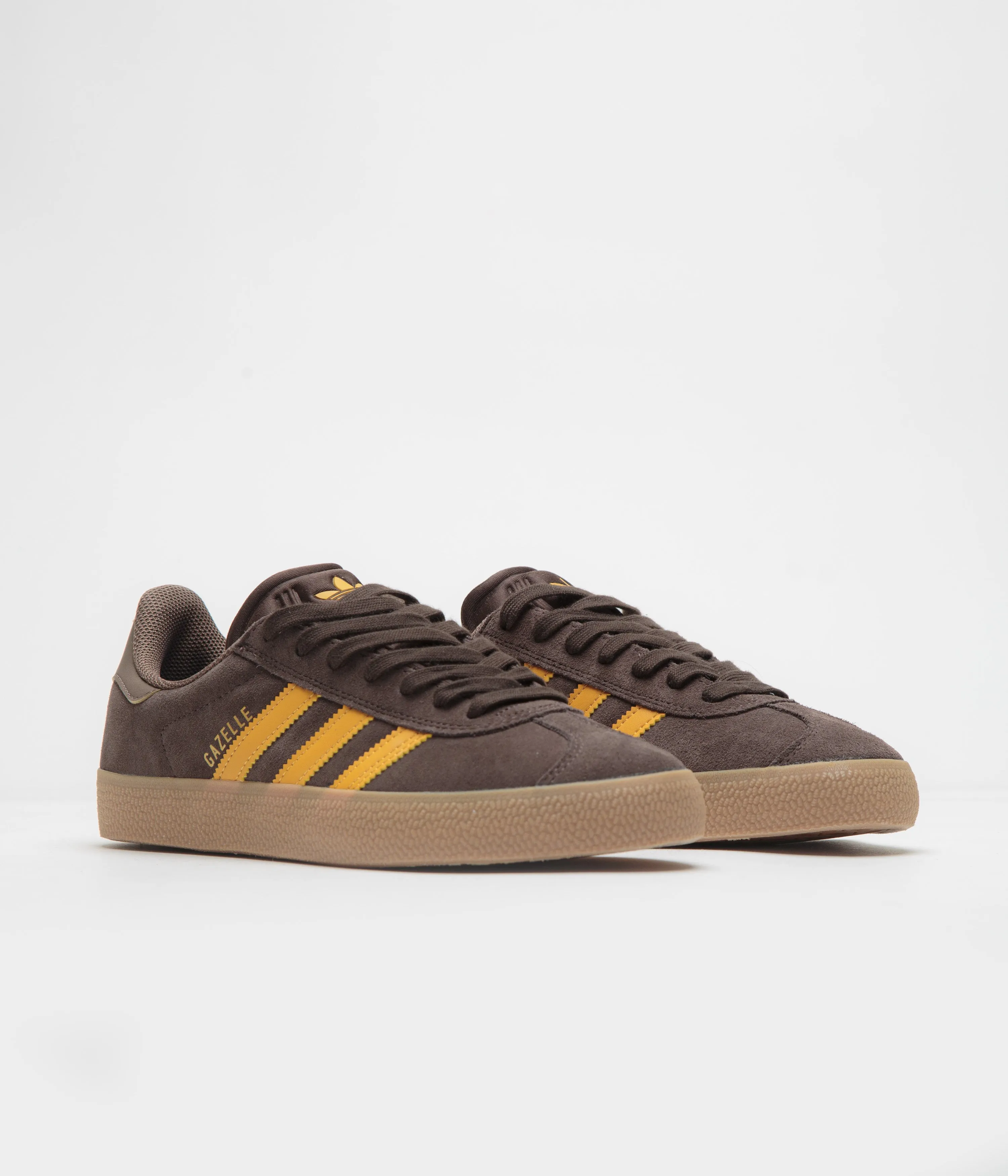 Adidas Gazelle ADV Shoes - Dark Brown / Preloved Yellow / Earth Strata Adidas