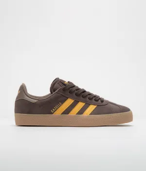Adidas Gazelle ADV Shoes - Dark Brown / Preloved Yellow / Earth Strata Adidas