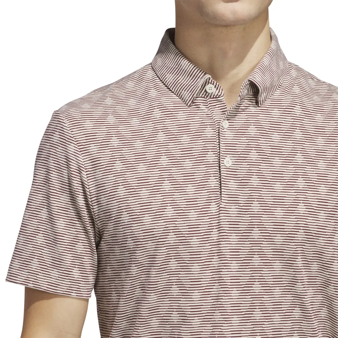adidas Go-To Printed Stripe Golf Polo Shirt JF4931