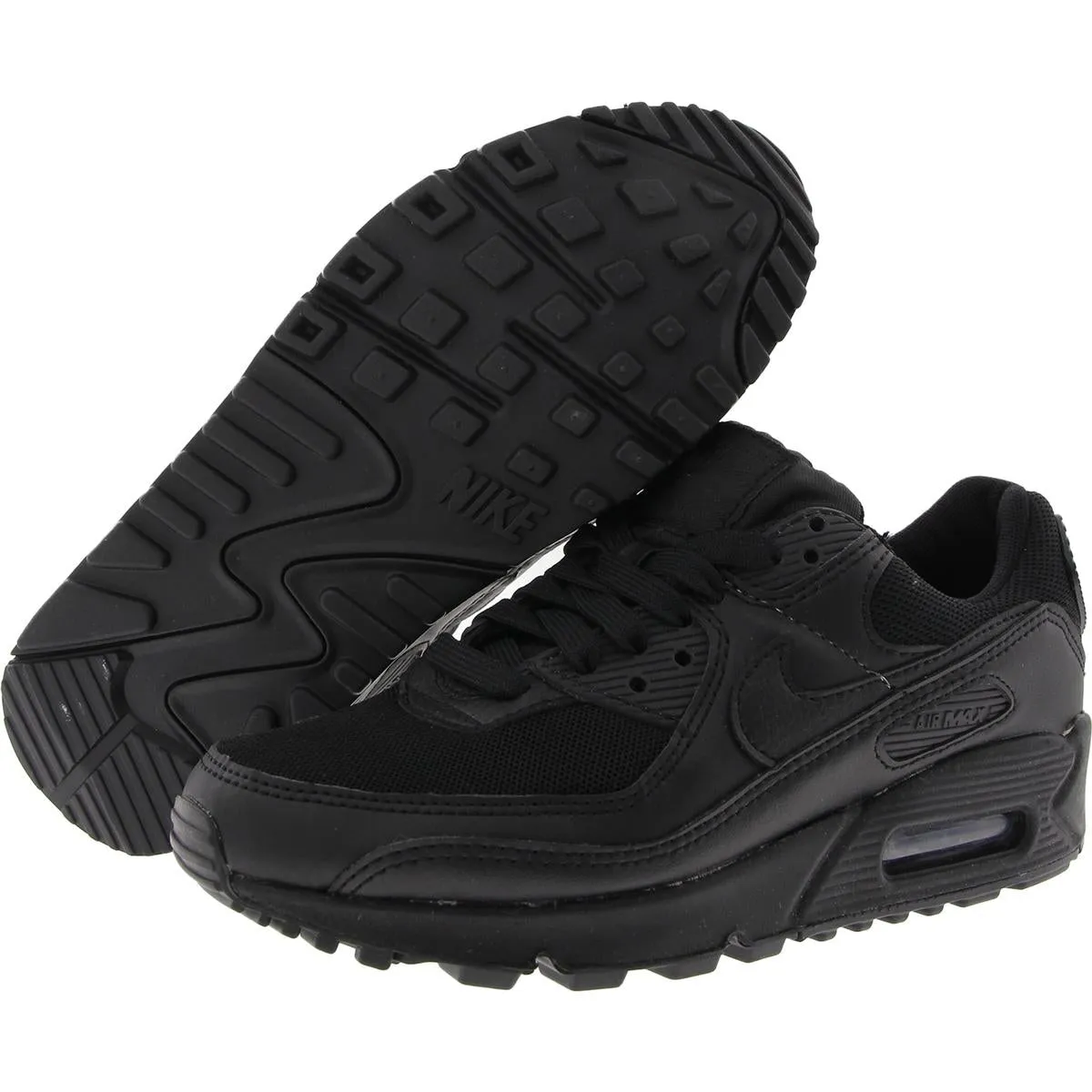Air Max 90 Womens Lace-Up Faux Leather Running & Training Shoes
