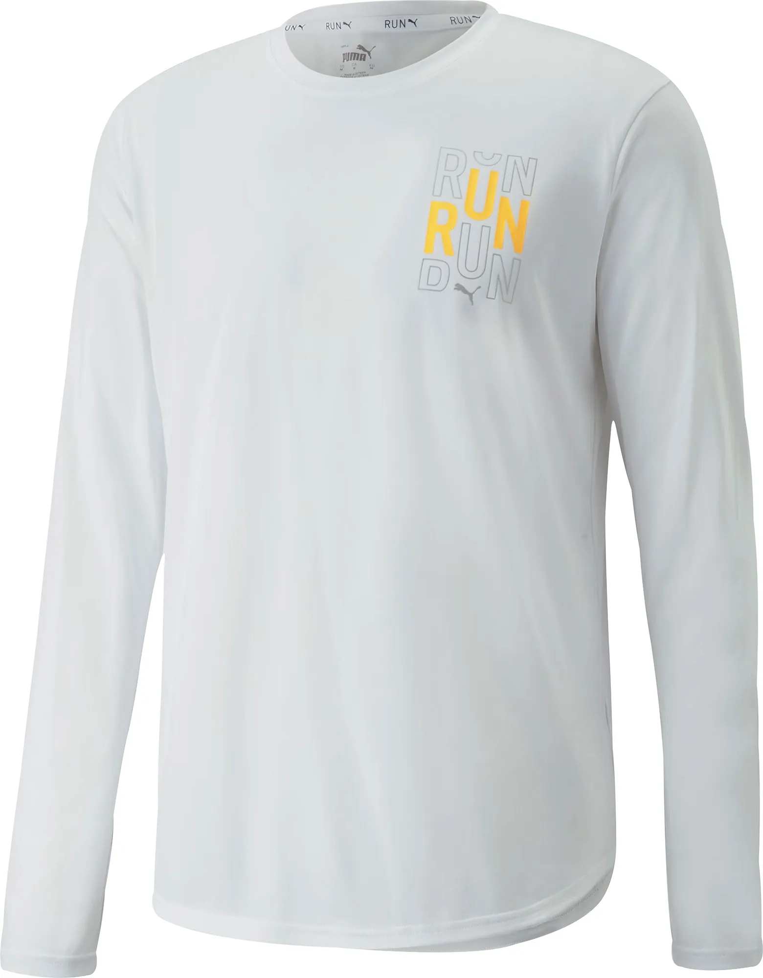 Clothing Puma  Men Puma Run Graphic Long Sleeve Mens Running Top - White