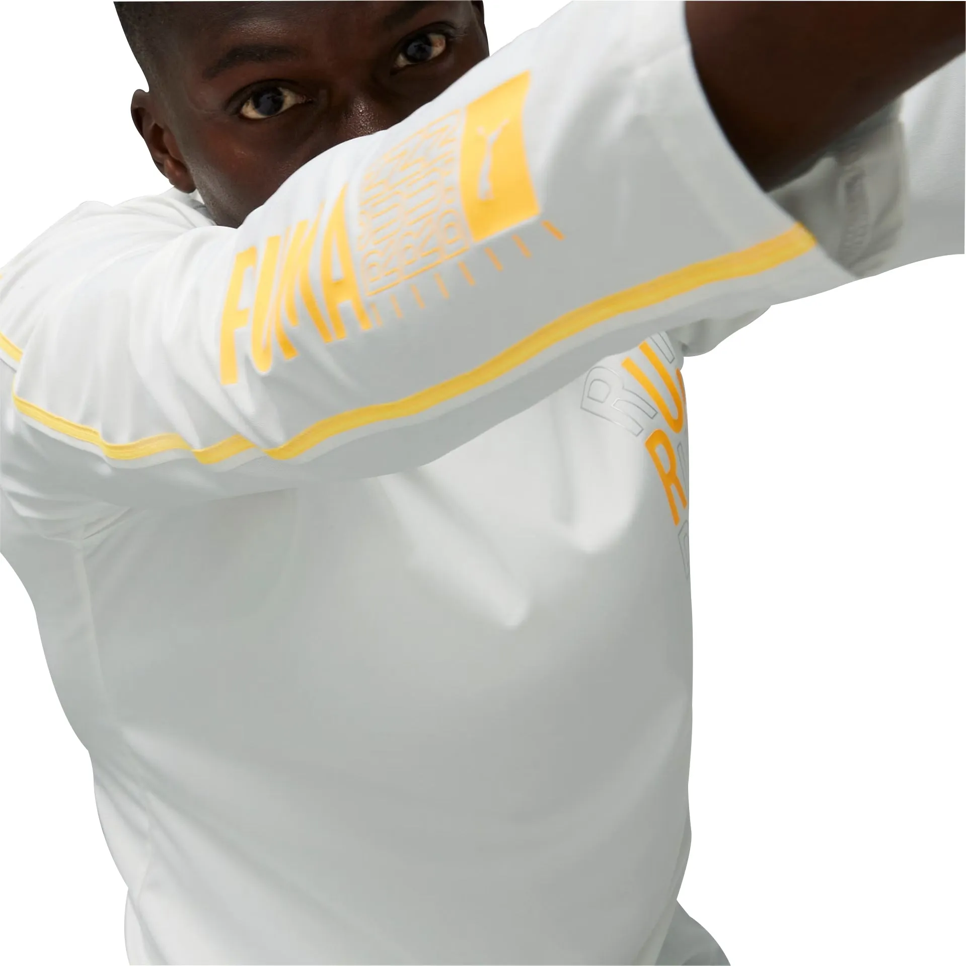 Clothing Puma  Men Puma Run Graphic Long Sleeve Mens Running Top - White