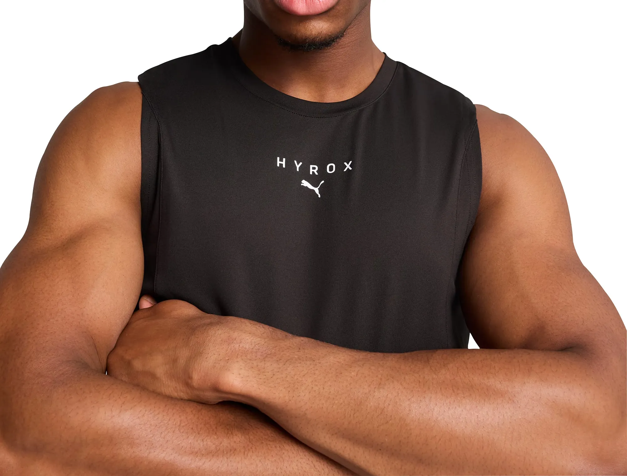 Clothing Puma  Men Puma X HYROX Cloudspun Mens Training Vest - Black