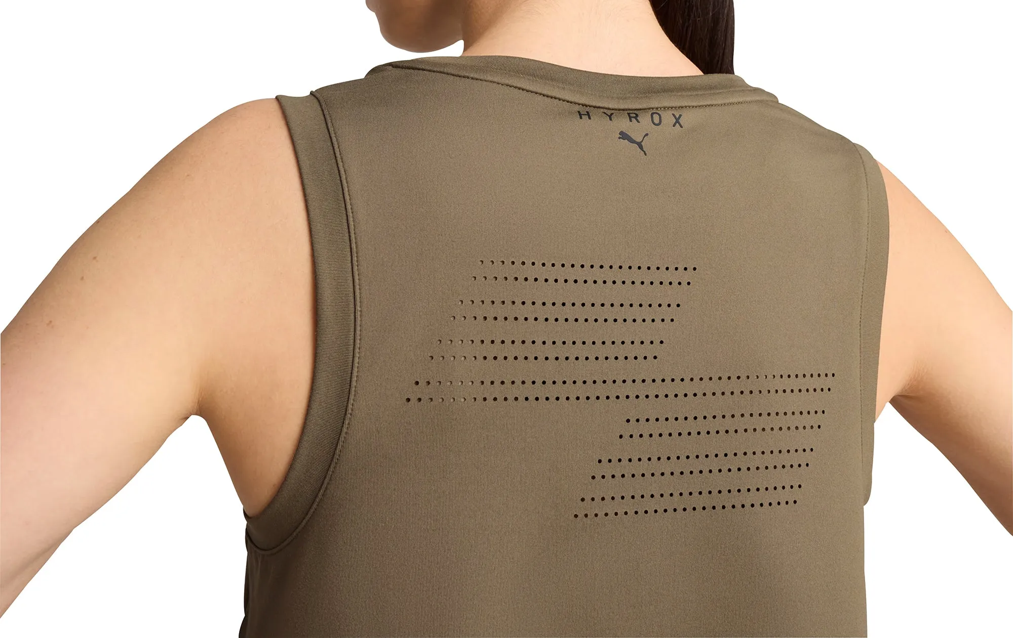 Clothing Puma  Women Puma X HYROX Cloudspun Womens Training Vest Tank Top - Green