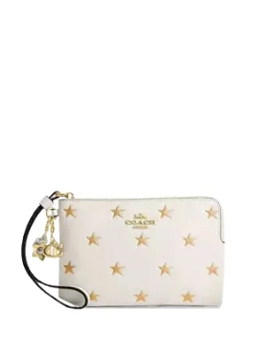 Coach Boxed Corner Zip Wristlet With Star Print And Charms Coach Bags