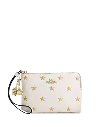 Coach Boxed Corner Zip Wristlet With Star Print And Charms Coach Bags
