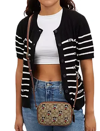 Coach Disney X Coach Mini Jamie Camera Bag In Signature Jacquard With Mickey Mouse Print Coach Bags