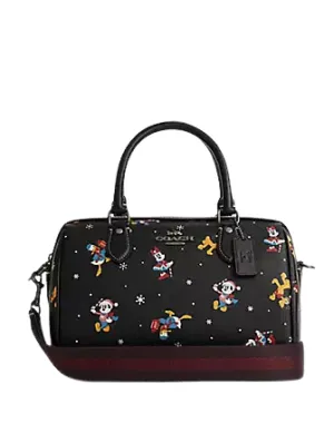Coach Disney X Coach Rowan Satchel With Holiday Print Coach Bags