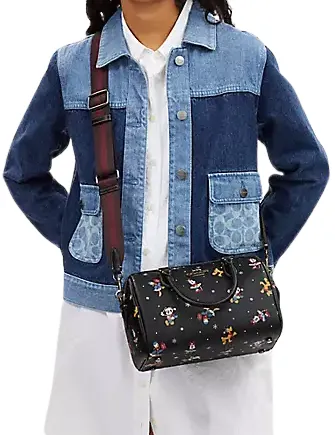 Coach Disney X Coach Rowan Satchel With Holiday Print Coach Bags