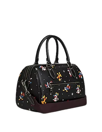Coach Disney X Coach Rowan Satchel With Holiday Print Coach Bags