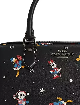 Coach Disney X Coach Rowan Satchel With Holiday Print Coach Bags