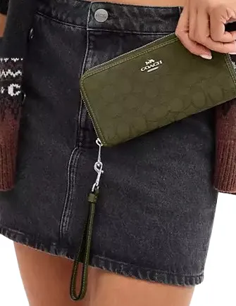 Coach Long Zip Around Wallet In Signature Jacquard Coach Bags