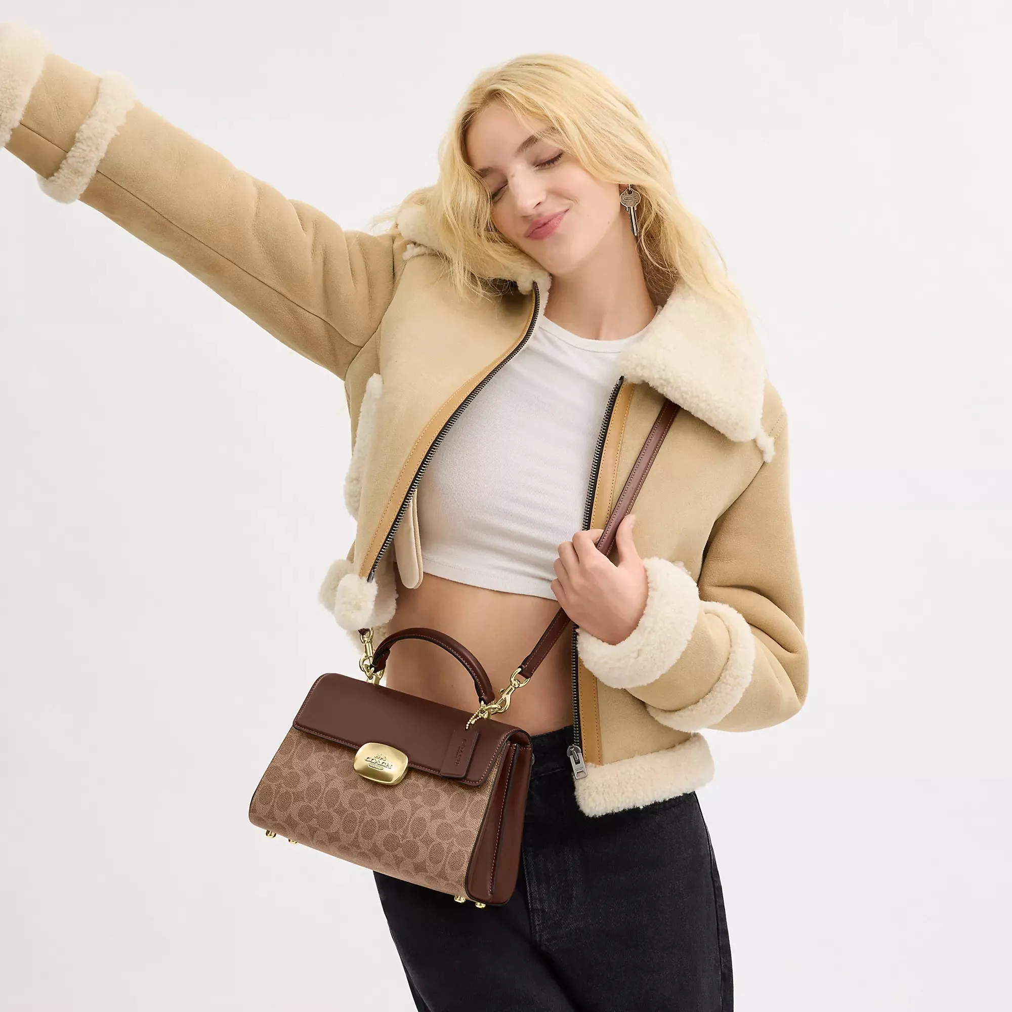 Coach Outlet Eliza Top Handle Bag In Signature Canvas COACH Outlet Bags
