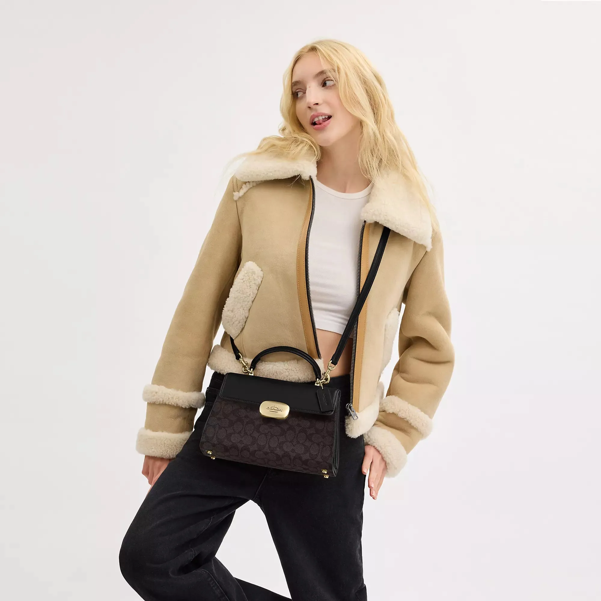 Coach Outlet Eliza Top Handle Bag In Signature Canvas COACH Outlet Bags