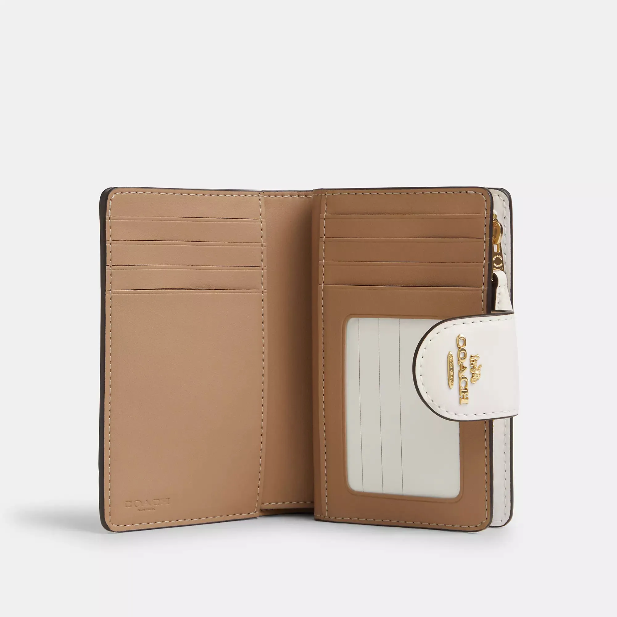 Coach Outlet Medium Corner Zip Wallet In Signature Canvas With Floral Print COACH Outlet Bags