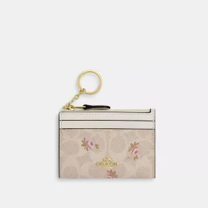 Coach Outlet Mini Skinny Id Case In Signature Canvas With Floral Print COACH Outlet Bags