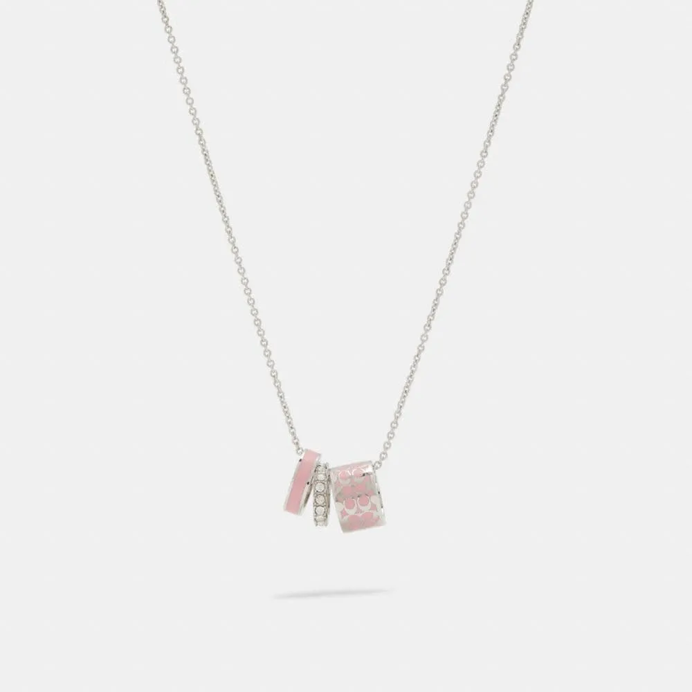 Coach Outlet Signature Enamel Necklace COACH Outlet Bags