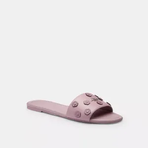 Coach Outlet Slide Sandal With Tea Rose COACH Outlet Bags