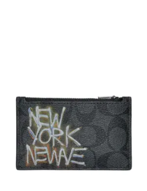 Coach X Jean Michel Basquiat Zip Card Case In Signature Canvas Coach Bags