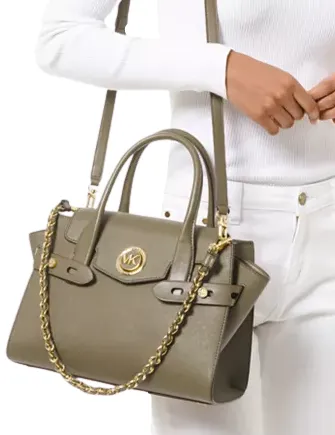 Michael Michael Kors Carmen Small Flap Belted Leather Satchel Michael Kors Bags