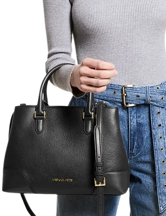 Michael Michael Kors Crosby Medium Pebbled Leather Satchel Michael Kors Bags