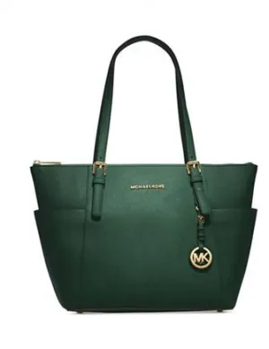 Michael Michael Kors East West Jet Set Saffiano Top Zip Tote Michael Kors Bags