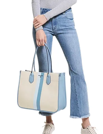 Michael Michael Kors Heidi Large Stripe Canvas Tote Bag Michael Kors Bags