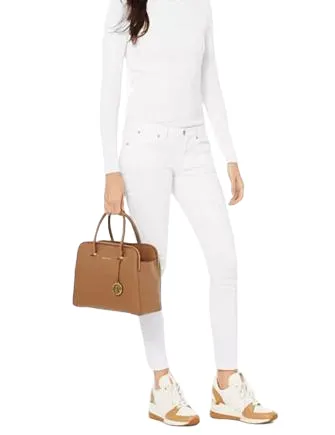 Michael Michael Kors Houston Double Zip Crossgrain Leather Satchel Michael Kors Bags