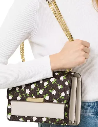 Michael Michael Kors Jade Large Gusset Leather Shoulder Bag Michael Kors Bags