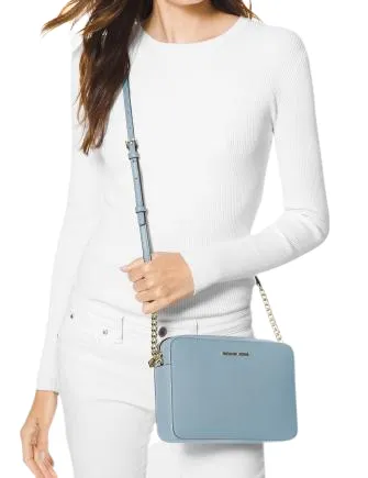 Michael Michael Kors Jet Set East West Crossgrain Leather Crossbody Michael Kors Bags