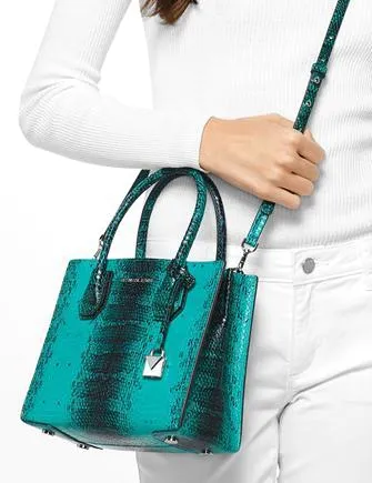 Michael Michael Kors Mercer Medium Snakeskin Crossbody Michael Kors Bags