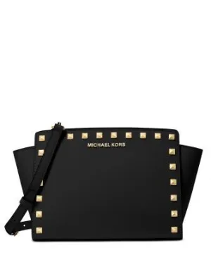 Michael Michael Kors Selma Medium Studded Saffiano Messenger Michael Kors Bags