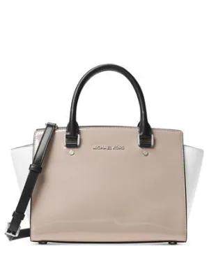 Michael Michael Kors Selma Medium Top Zip Patent Leather Satchel Michael Kors Bags