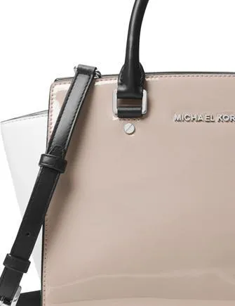 Michael Michael Kors Selma Medium Top Zip Patent Leather Satchel Michael Kors Bags