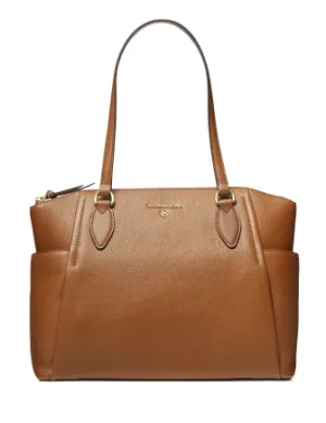 Michael Michael Kors Sienna Medium Leather Top-Zip Tote Michael Kors Bags