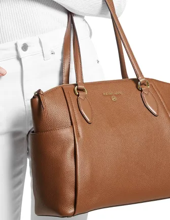 Michael Michael Kors Sienna Medium Leather Top-Zip Tote Michael Kors Bags
