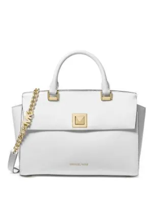 Michael Michael Kors Sylvia Crossgrain Leather Top Zip Satchel Michael Kors Bags