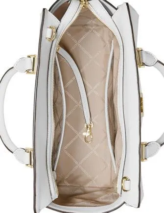 Michael Michael Kors Sylvia Crossgrain Leather Top Zip Satchel Michael Kors Bags