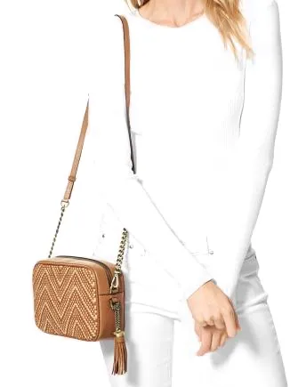 Michael Michael Kors Woven Chevron Leather Camera Bag Michael Kors Bags