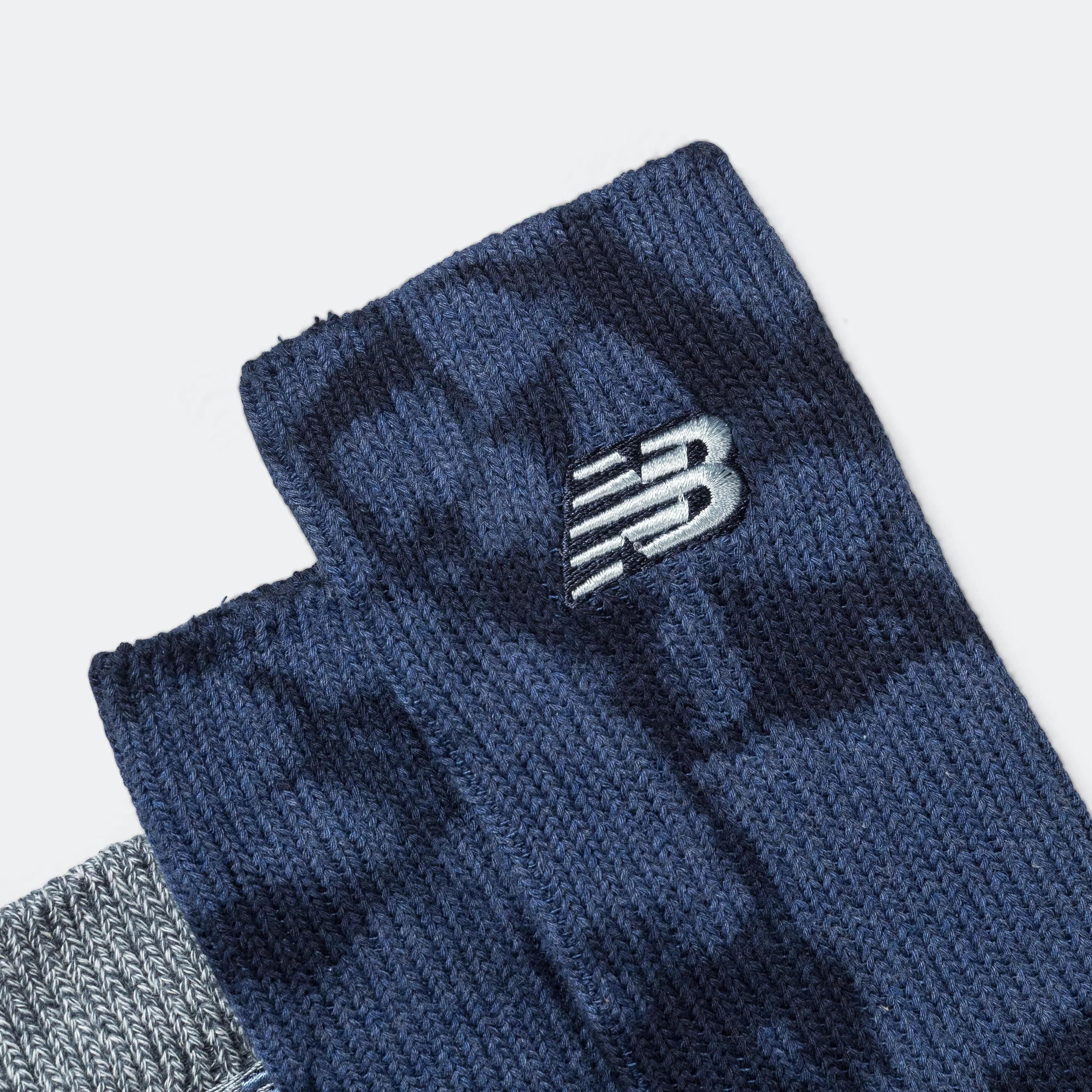 New Balance Clothing Ribbed Cuff Mid Calf Socks 2 Pack - Navy