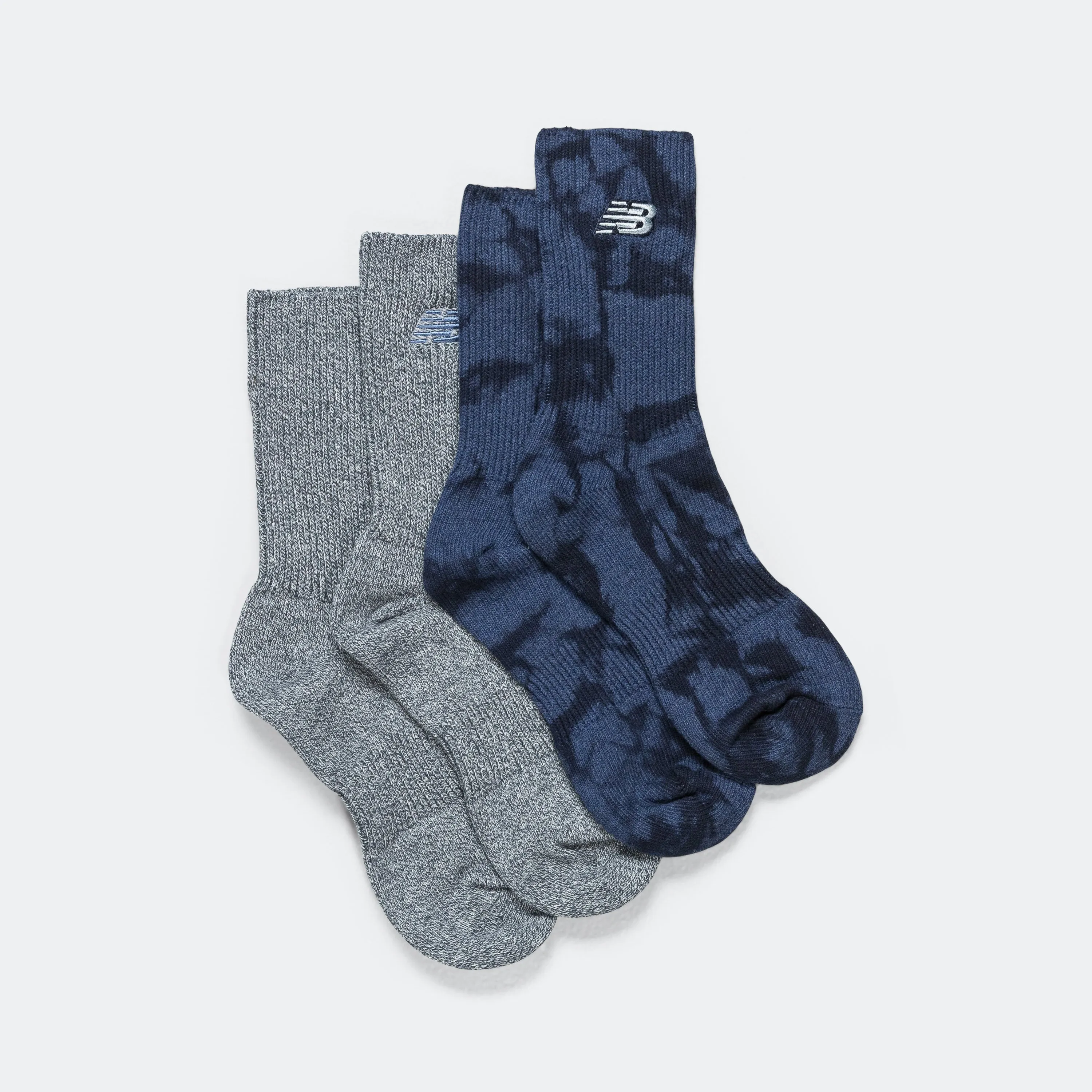New Balance Clothing Ribbed Cuff Mid Calf Socks 2 Pack - Navy