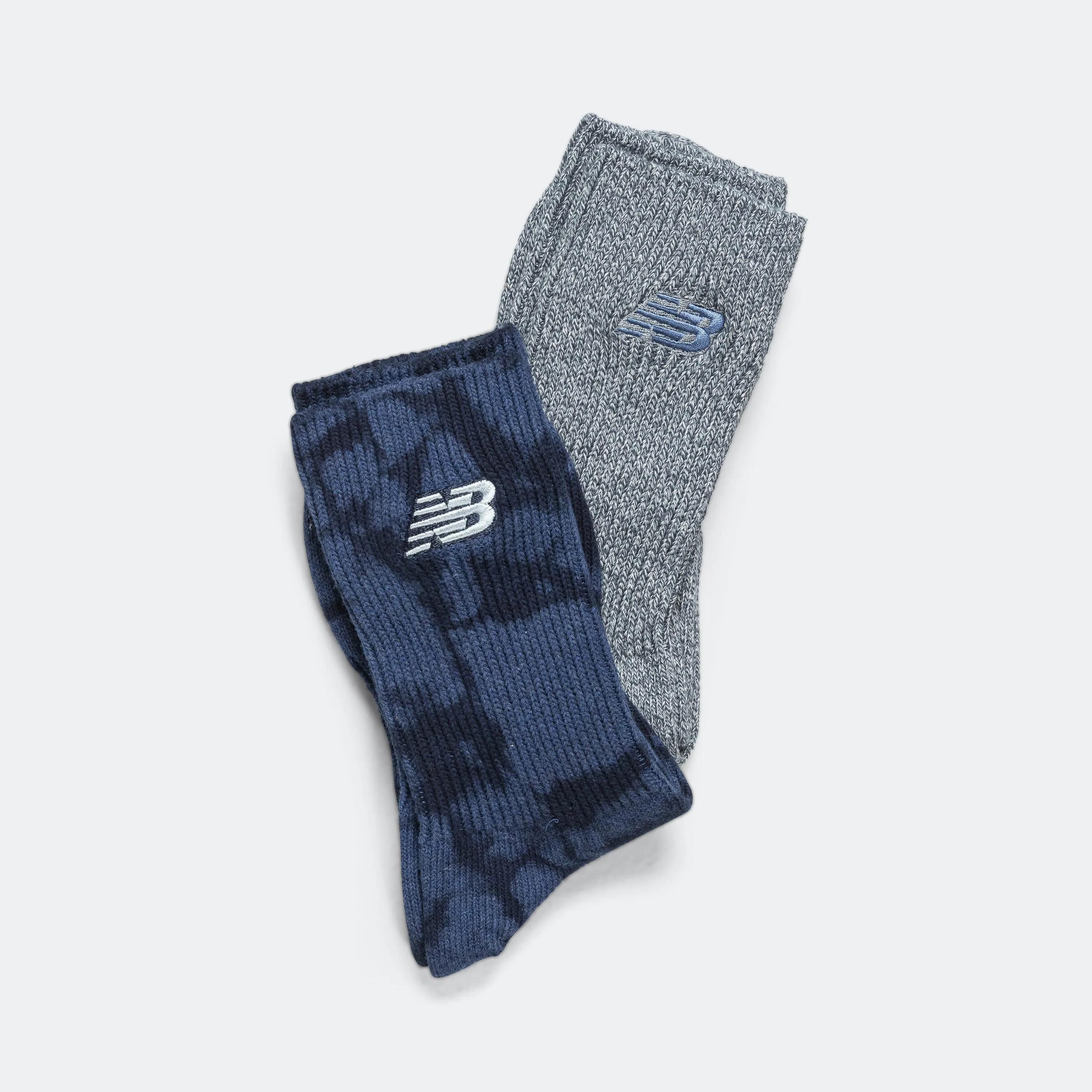 New Balance Clothing Ribbed Cuff Mid Calf Socks 2 Pack - Navy