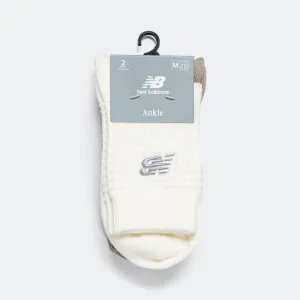 New Balance Clothing Waffle Ankle Socks 2 Pack - Grey/White