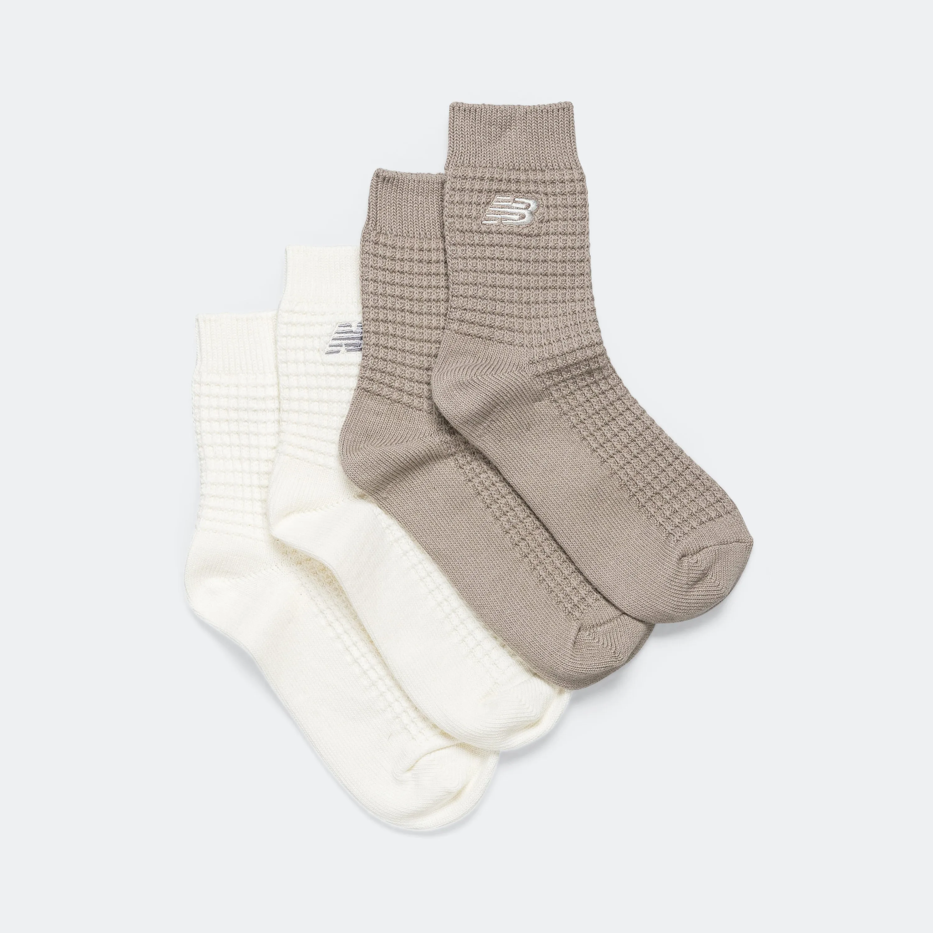 New Balance Clothing Waffle Ankle Socks 2 Pack - Grey/White
