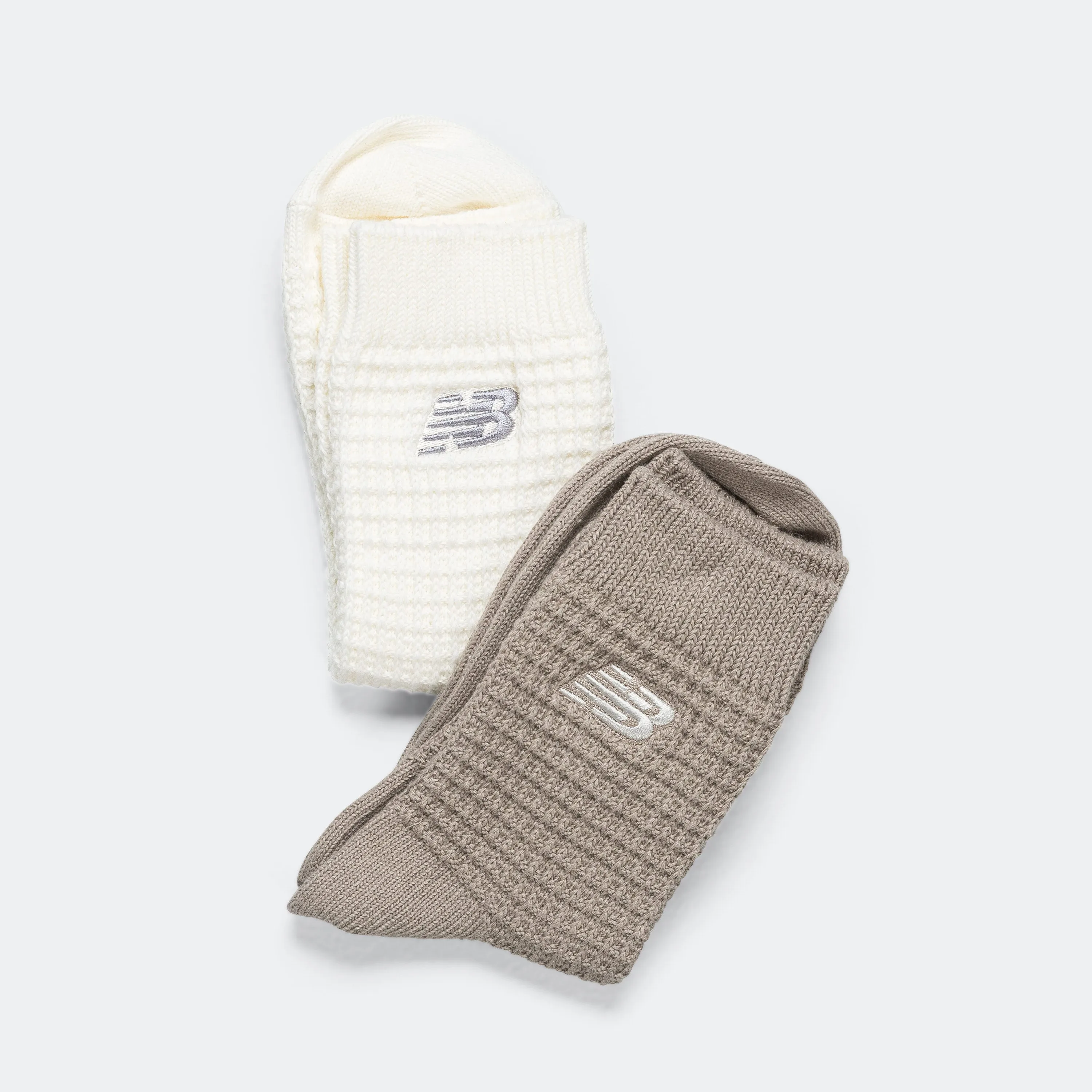 New Balance Clothing Waffle Ankle Socks 2 Pack - Grey/White
