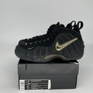 NIKE AIR FOAMPOSITE PRO BLACK METALLIC GOLD SIZE 9 624041-009